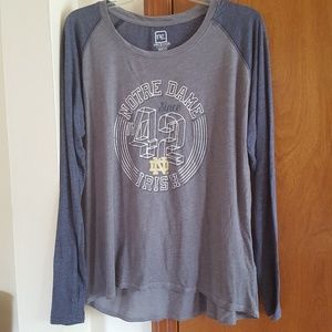 Notre Dame Long Sleeve Woman's Shirt XL 16/18 Gry